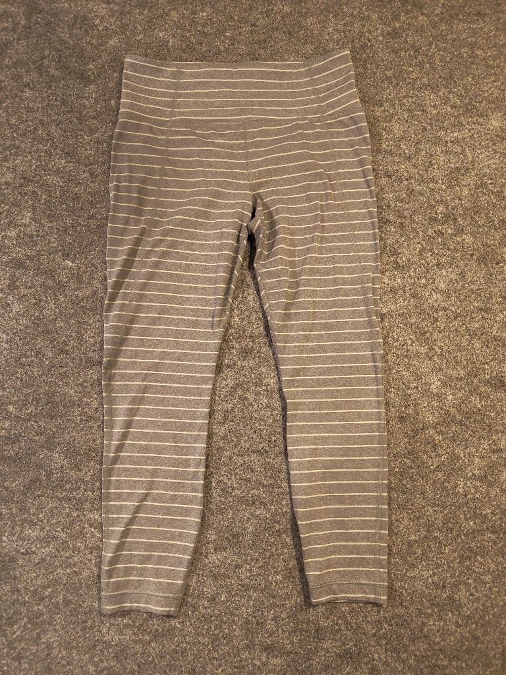 Athleta Gray Striped Leggings Women’s M